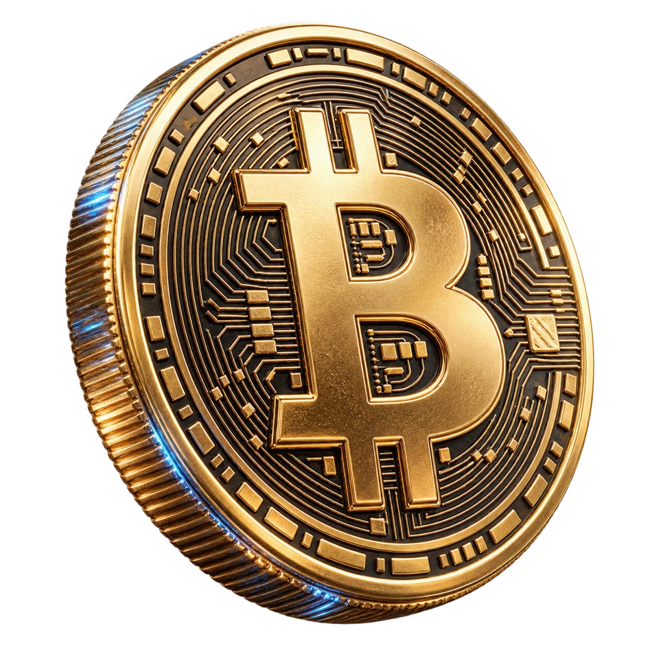 Bitcoin engraved gold coin
